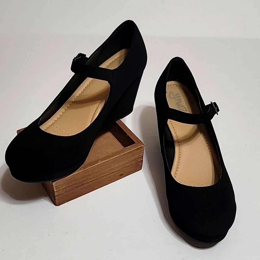 Why-not women's wedge shoes black size 10